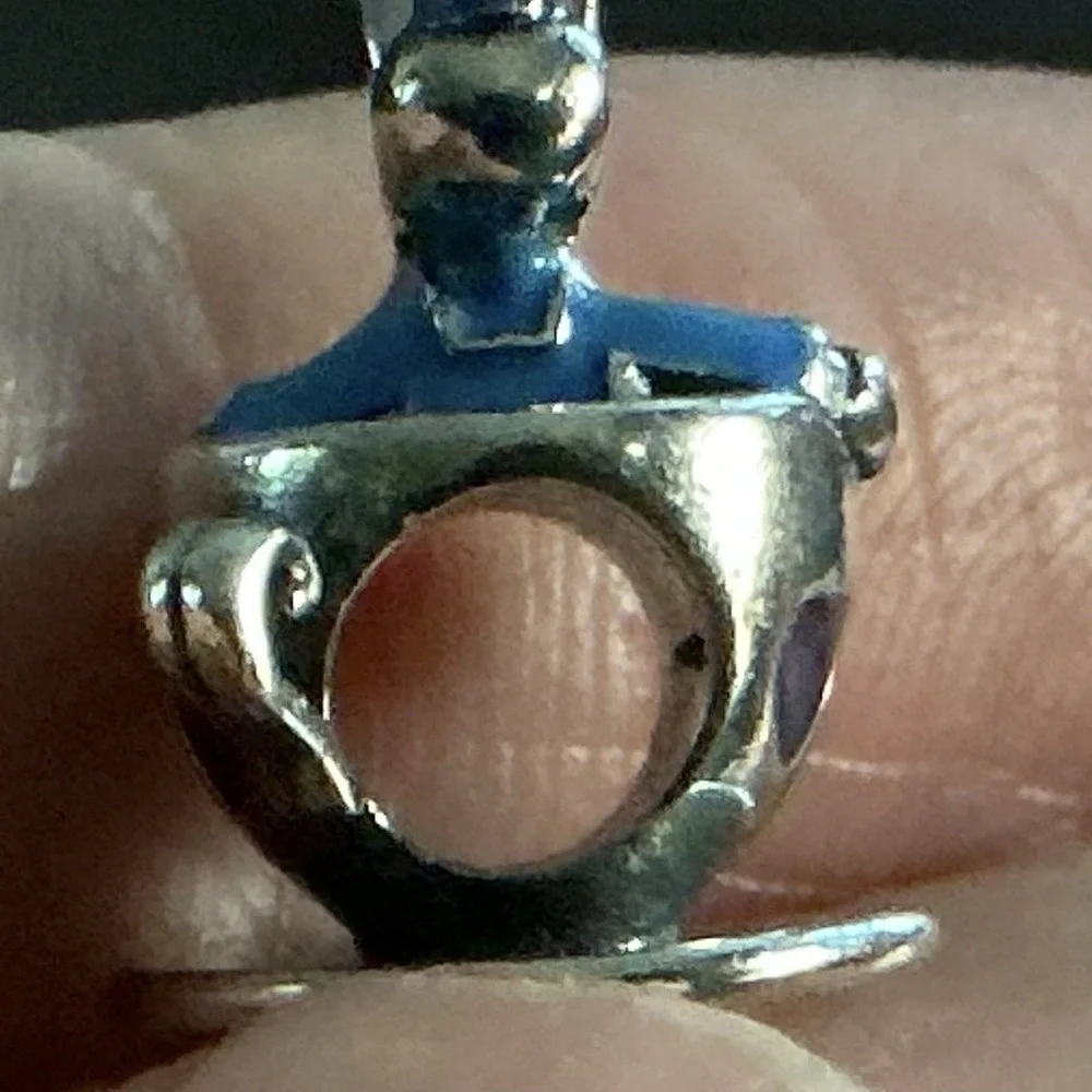 PANDORA Disney Parks Donald Daisy Duck Teacup Charm S925 ALE Sterling Silver